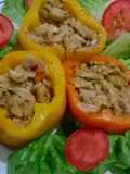 Pimientos atracados (olla de cocción lenta-slow cooker).Cuaresma.