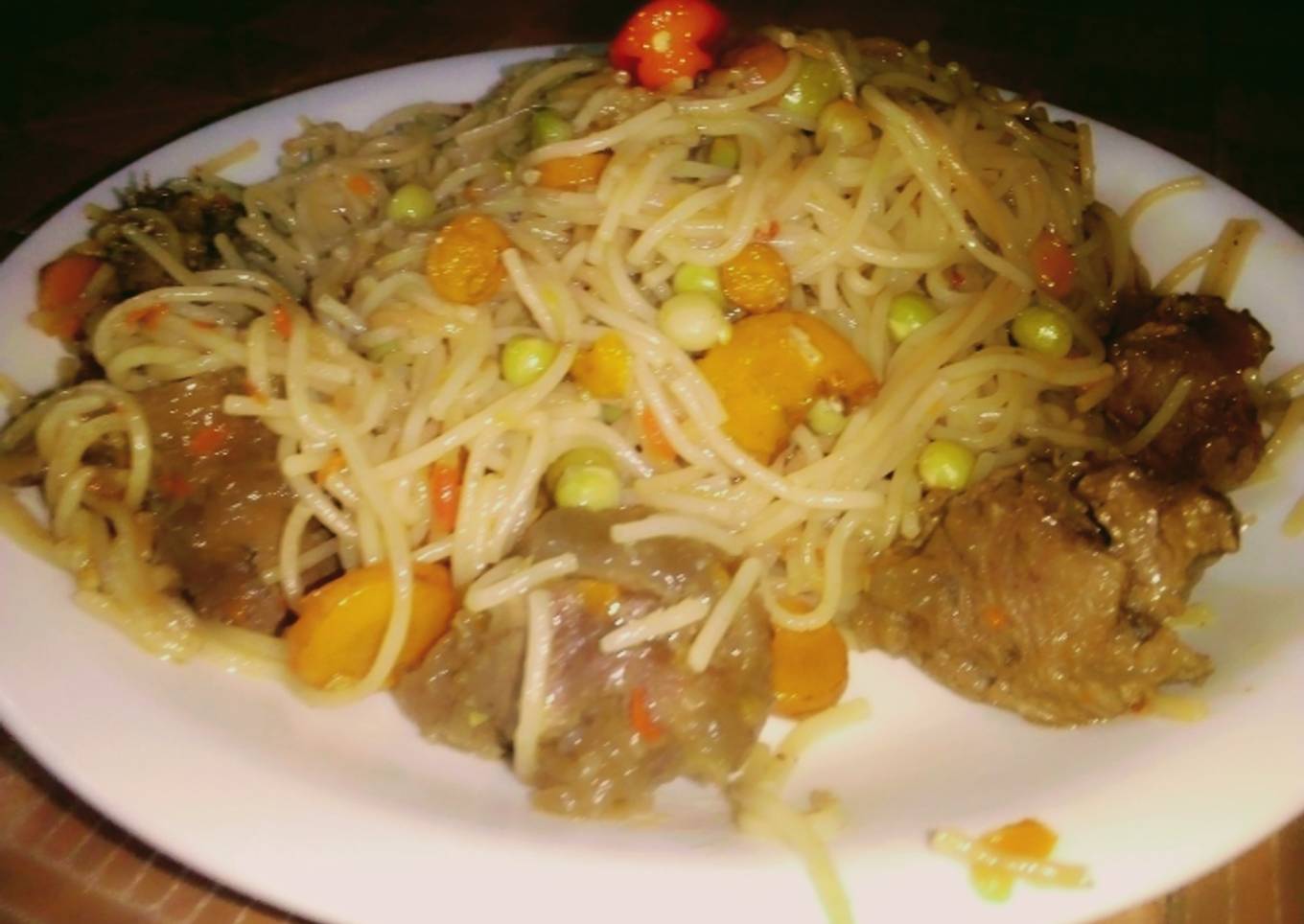 Vegetable jallop spaghetti
