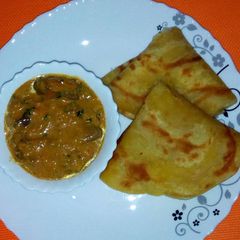 A picture of Liver in Coconut Curry with Butternut Chapati.