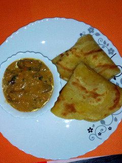 A picture of Liver in Coconut Curry with Butternut Chapati.