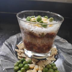 A picture of Corn Peas Biryani.