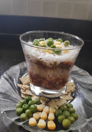 A picture of Corn Peas Biryani.