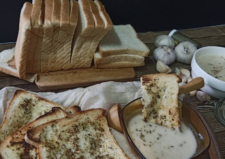 Resepi Garlic Bread with Mushroom Soup #phopbylinimohd #task4 #roti yang Lezat
