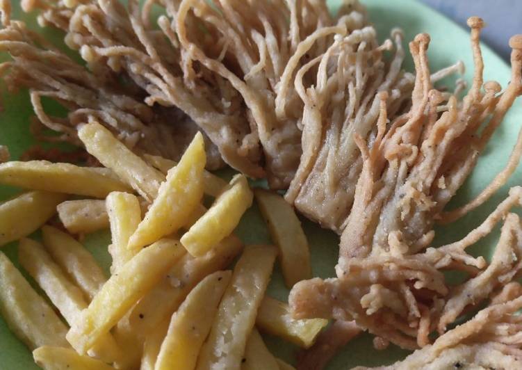 Resep Enoki dan Kentang tempura Anti Gagal