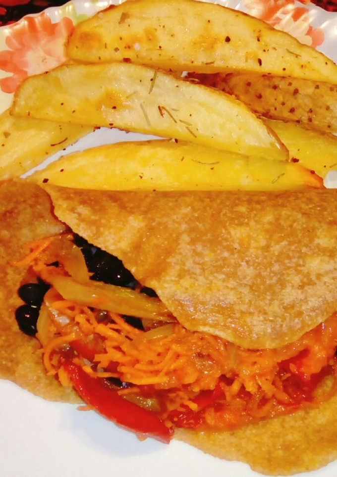 Una foto de Tacos veganos, muy sabrosos!!