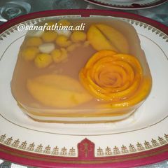 A picture of Mango china grass pudding.