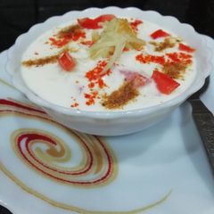A picture of Cucumber & Tomato Raita.