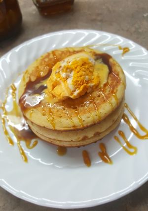 A picture of Buttermilk & Blueberry 🥞 Pancakes.
