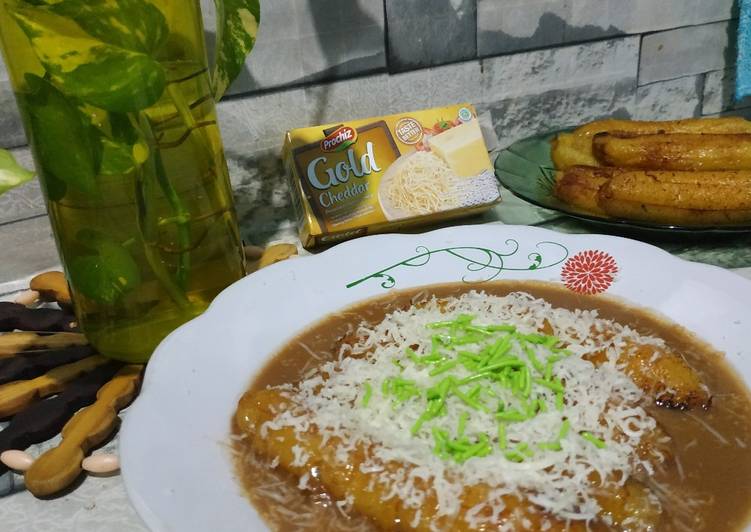 Pisang goreng kuah milo