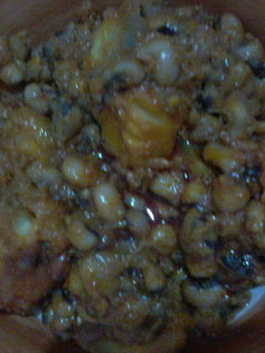 A picture of Beans and sweet Potato porridge.