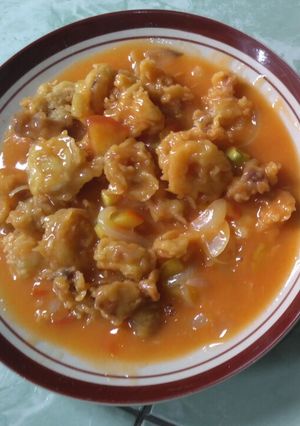 Foto resep Cumi goreng tepung saus asam manis