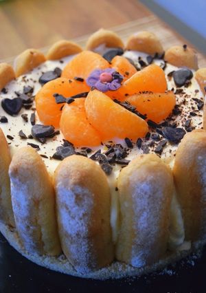 Une photo de Charlotte clémentines/chocolat