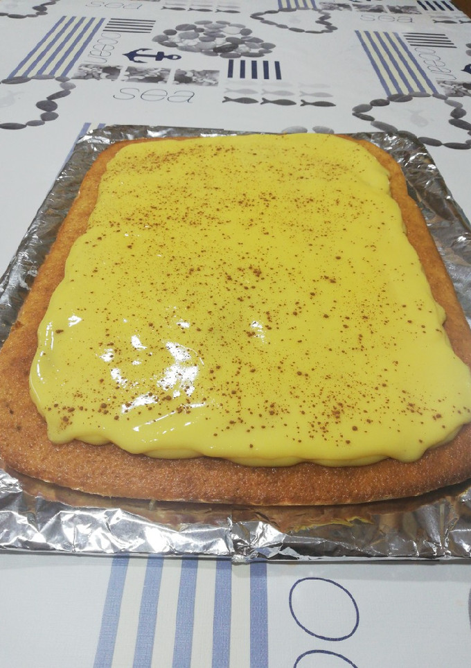 Una foto de Coca de flan a la mallorquina