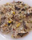 Arroz cremoso con champigñones light
