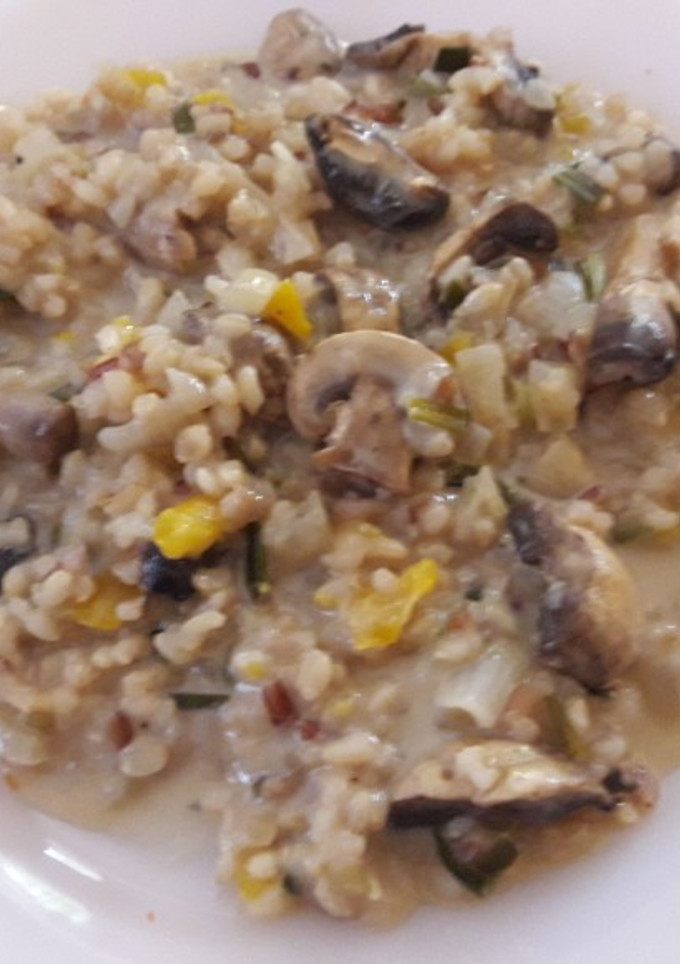 Una foto de Arroz cremoso con champigñones light