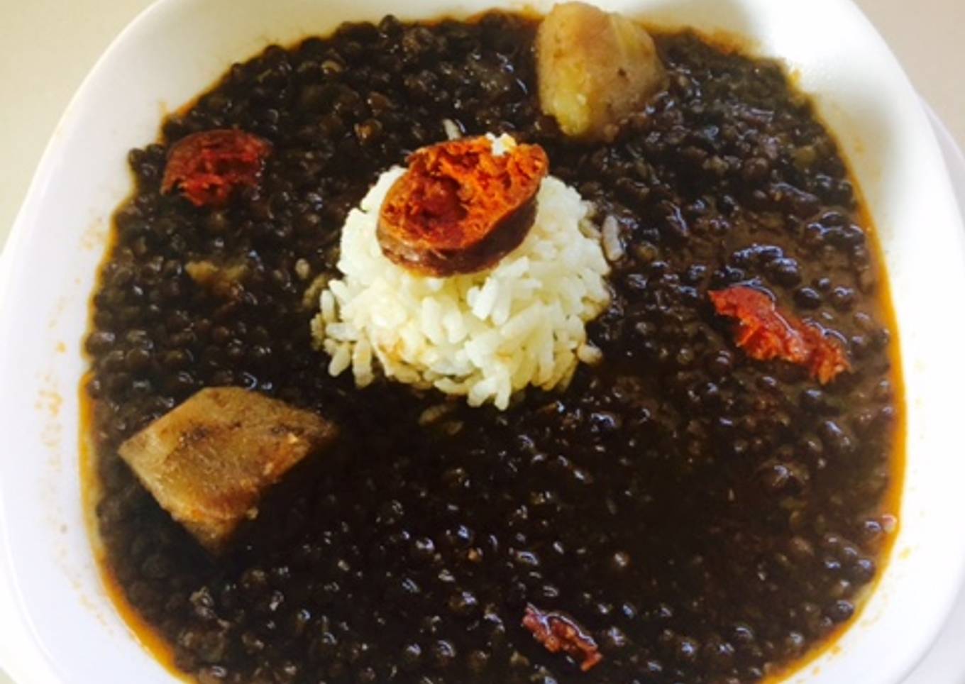 Lentejas caviar estofadas