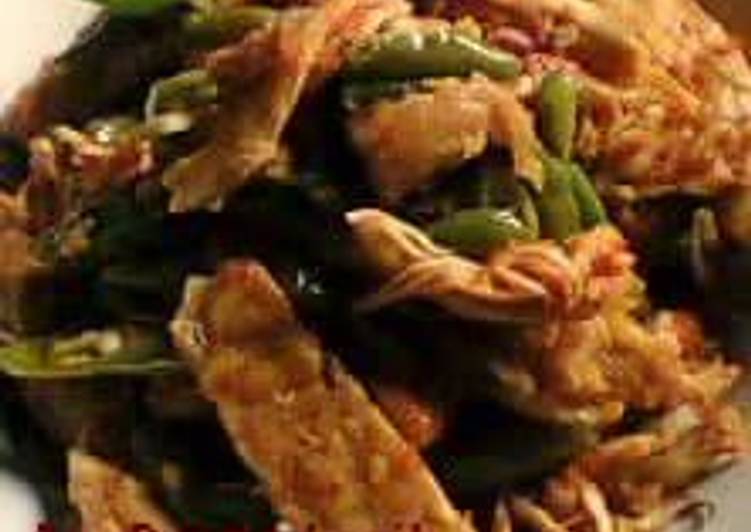 Oseng oseng tempe ayam suwir