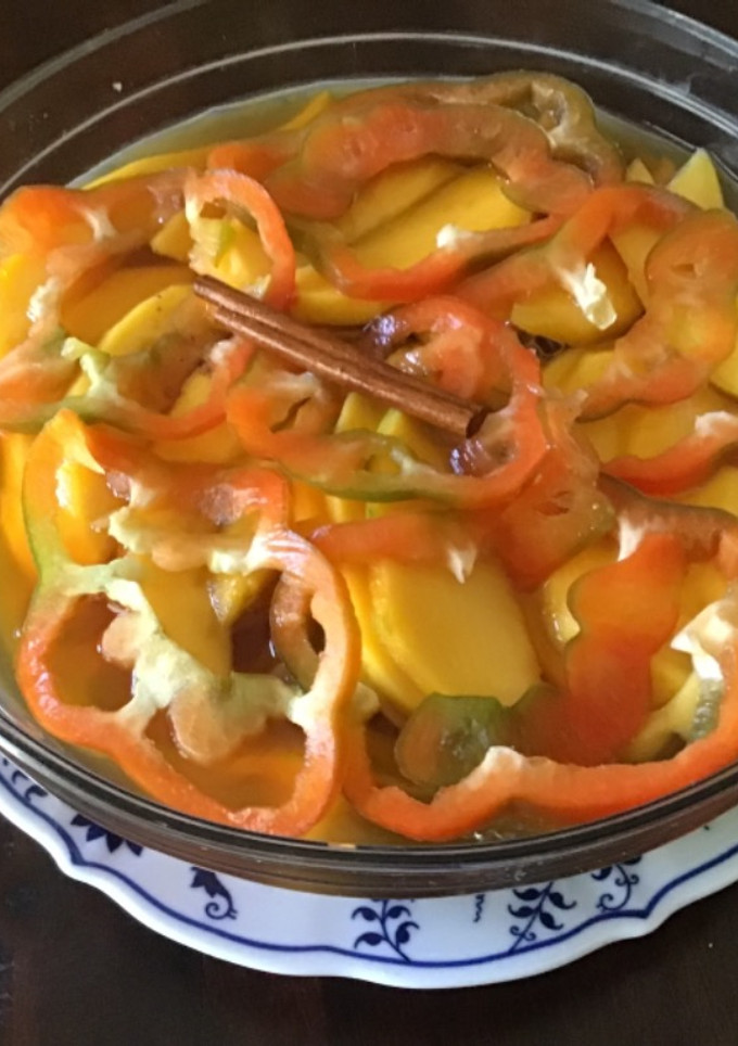 A picture of California Farm sweet and sour mango salad.
