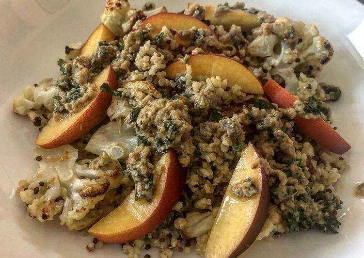 Steps to Prepare Speedy Peach, cauliflower and quinoa salad