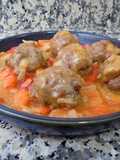 Albóndigas de ternera con salsa de pimiento asado