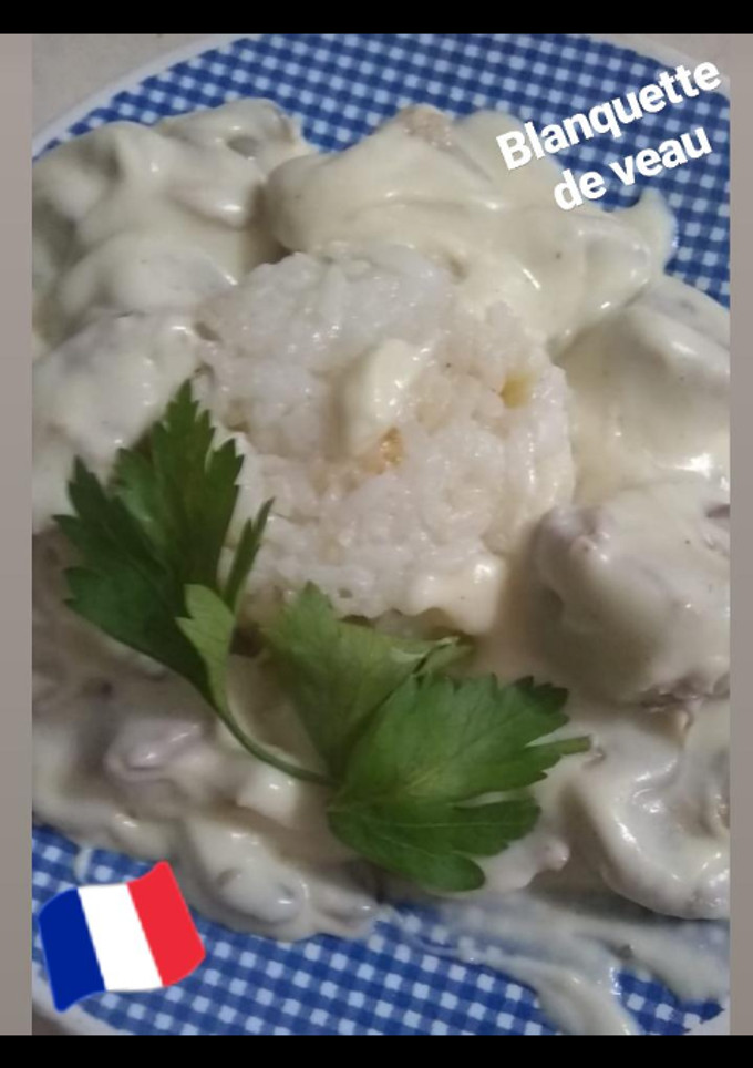 Una foto de Blanquette de veau al champiñón (ternera)
