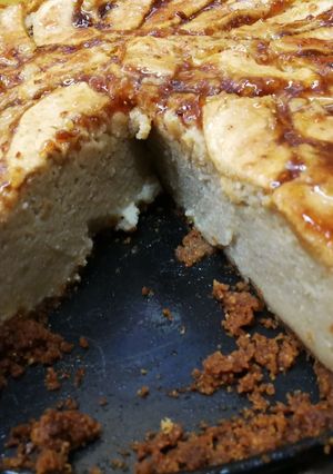 Una foto de Pastel de manzana consistente