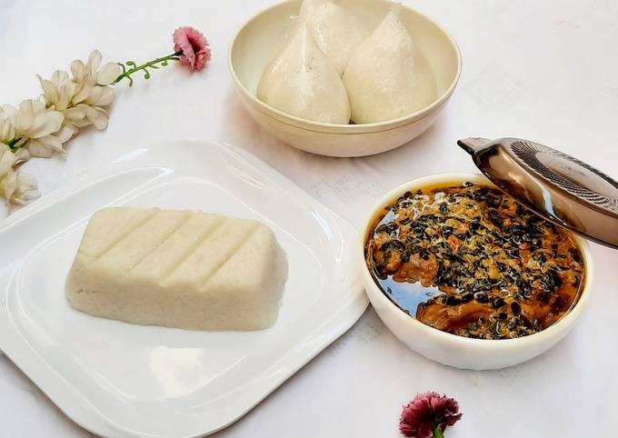 Tuwon shinkafa with moringa soup Recipe