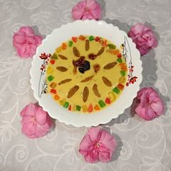 A picture of Gulkand Custard Pudding.