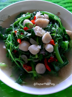 Foto resep Tumis bayam + bakso ikan