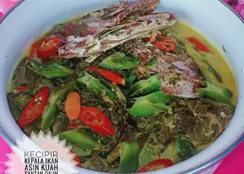 Siap Saji Kecipir Kepala Ikan Asin Kuah Santan Daun Singkong Enak Bergizi