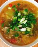 Canh cải chua nấu bò