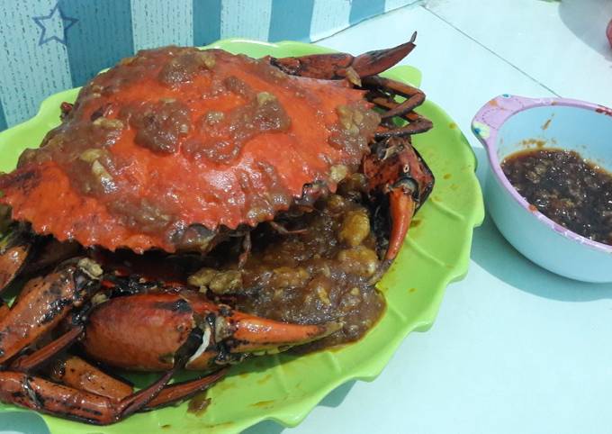 Kepiting saus tiram spesial pake telor