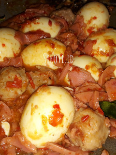 Foto resep Telur ayam bumbu sambal setan