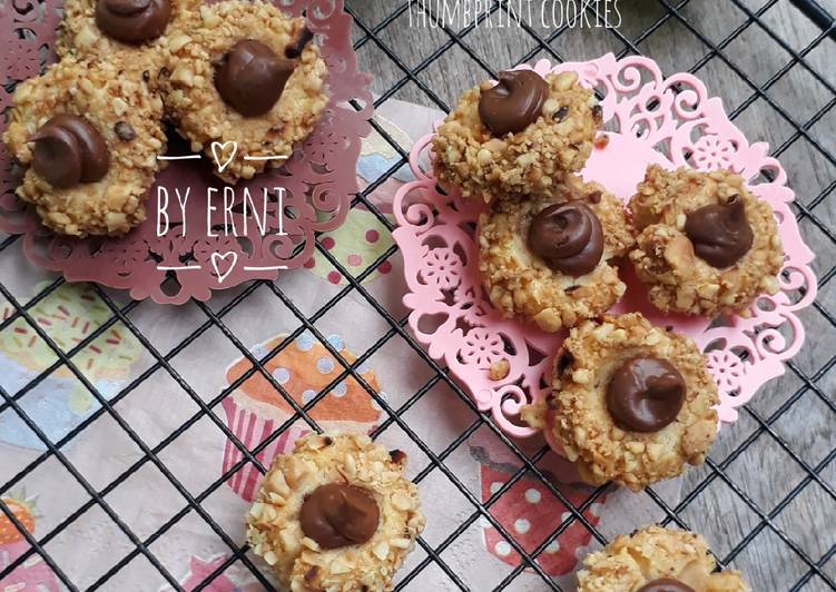 Choco Peanut Thumbprint Cookies