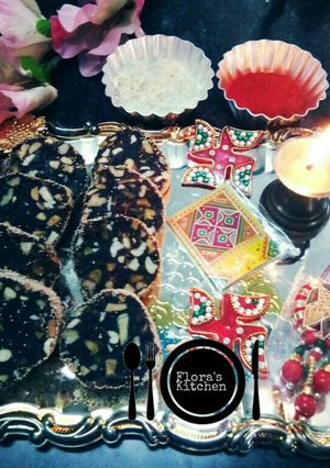 A picture of #bandhan# khajur ke dry fruits roll.