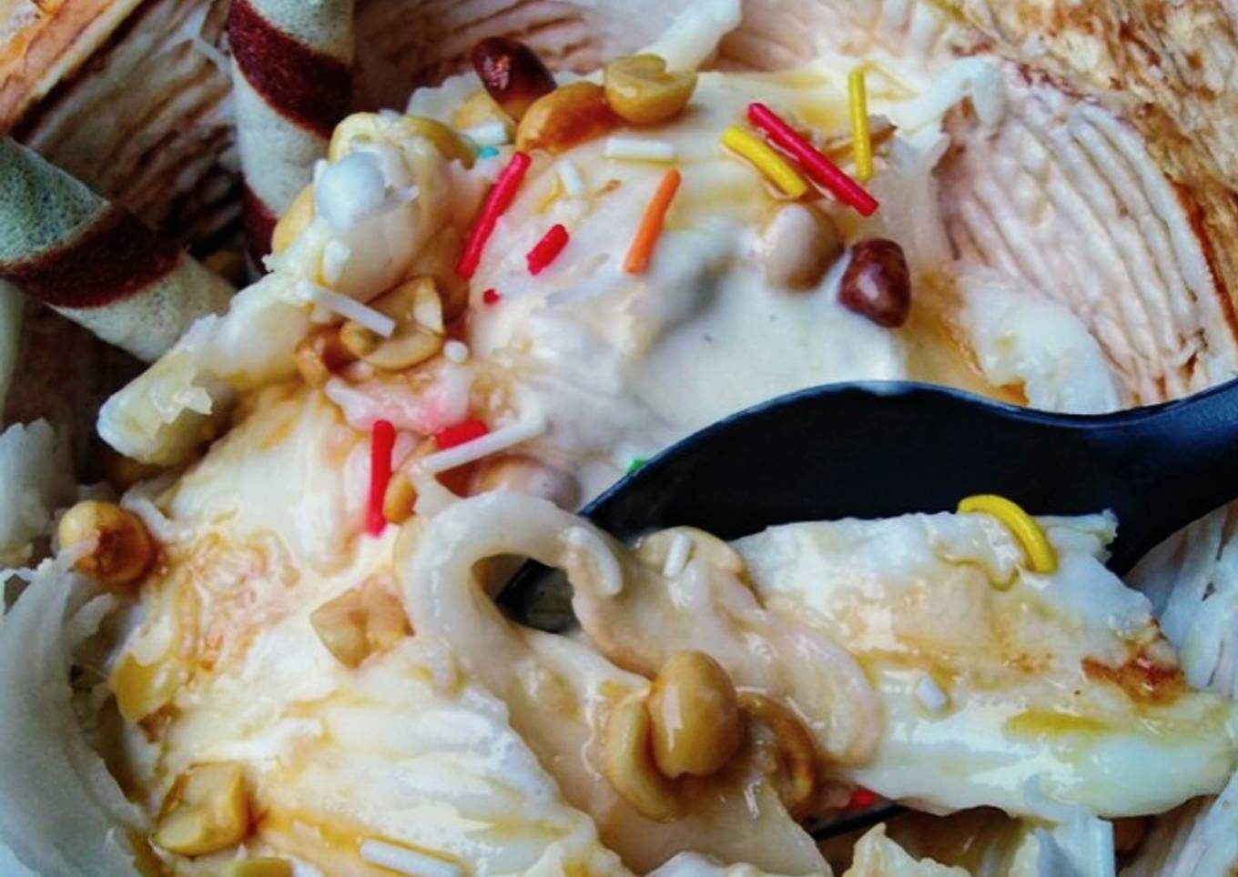 Coconut ice-cream dessert (fusion recipe)♥