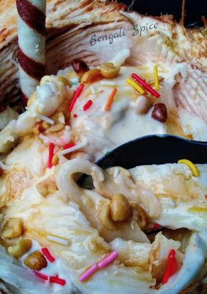 A picture of Coconut ice-cream dessert (fusion recipe)♥.