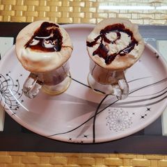 Coffee milkshake with ice cream A picture of Coffee milkshake with ice cream.