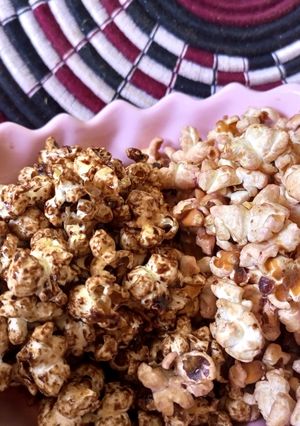 A picture of Chocolate and Blueberry Popcorn 🍿🍿🍿.