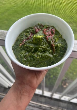 A picture of Lehsooni Palak Paneer.
