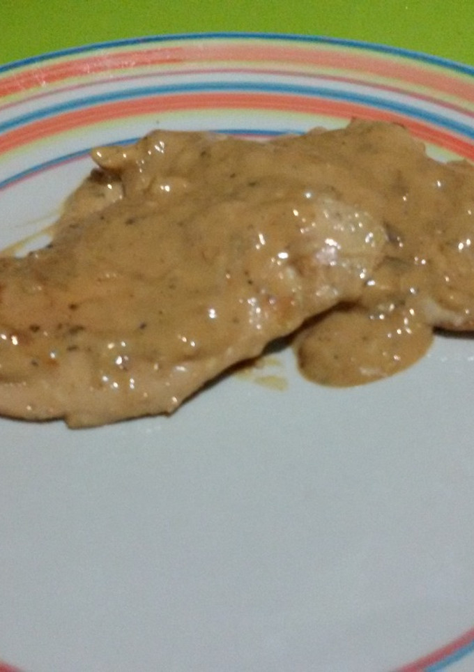 Una foto de Pollo con crema de mostaza y miel con thermomix