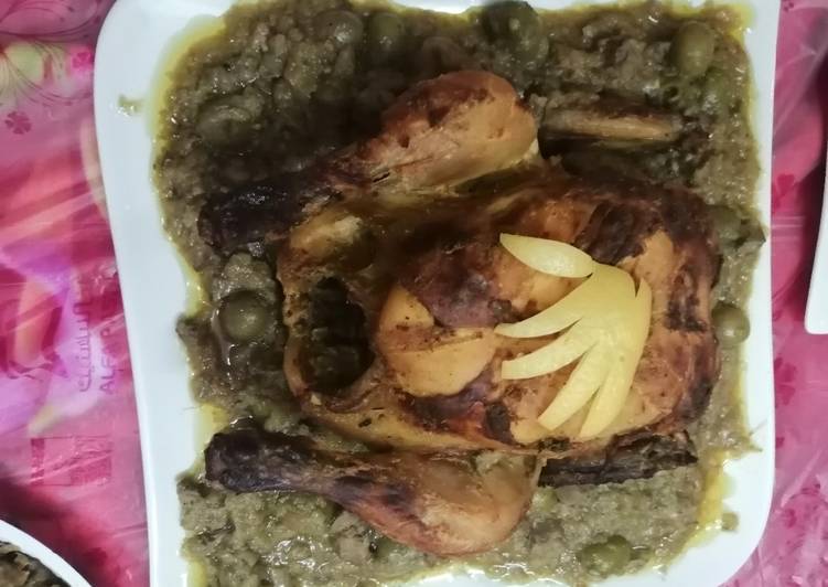 الدجاج المحمر بالدغميرة(صوص ثقيل مكون من البصل والكبد) 👌🏻 🤤