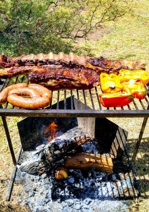 Una foto de Morrones rellenos a la parrilla