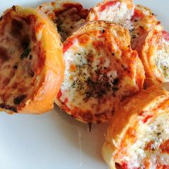 A picture of French pizza slices.
