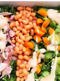 A picture of Chicken & Avocado salad.