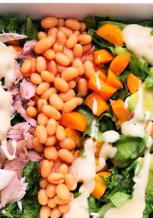 A picture of Chicken & Avocado salad.