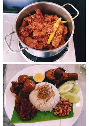 A picture of Rendang meat recipe for nasi lemak #mycookbook.