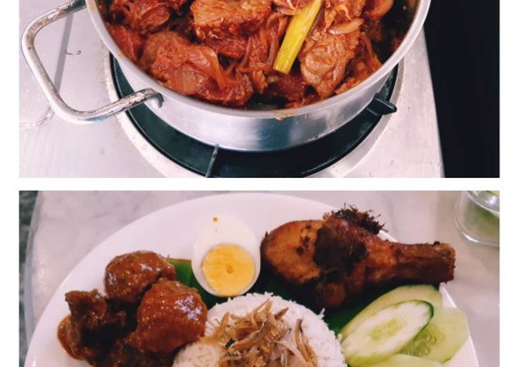 Rendang meat recipe for nasi lemak #mycookbook