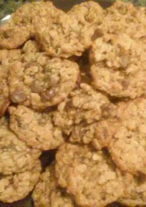 A picture of Apricot and Chocolate Oatmeal Cookies.