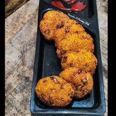 A picture of Poha cutlets from leftover batata poha.